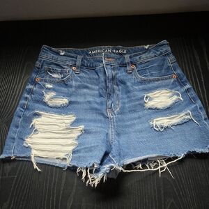 American Eagle Outfitters Light Blue Ripped Jean Shorts